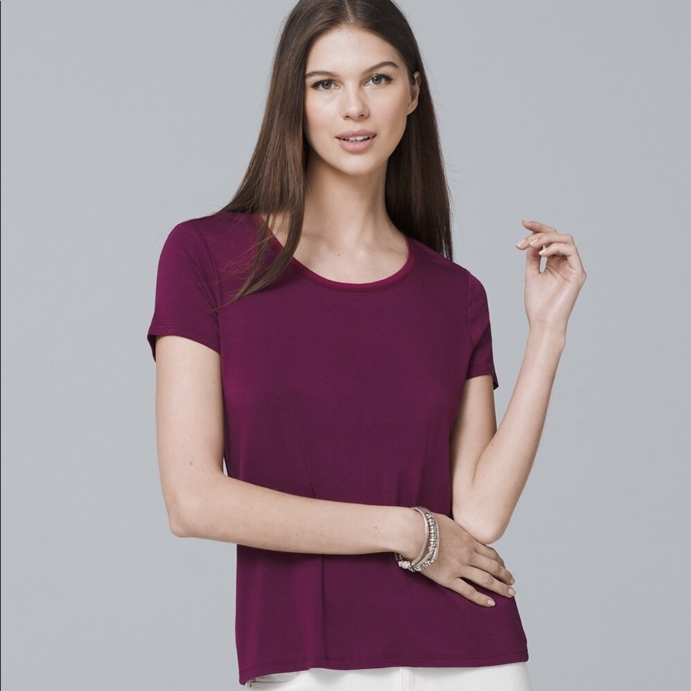 WHBM Short-Sleeve Jewel Neck Tee